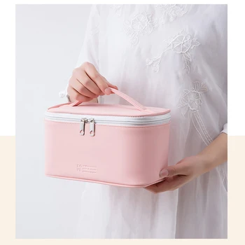 1 VNT Ponios kosmetikos maišas PU oda atspari vandeniui užtrauktuką kosmetikos krepšys kelionės kosmetikos, tualetinių reikmenų saugojimo krepšys beauty box vonios krepšys