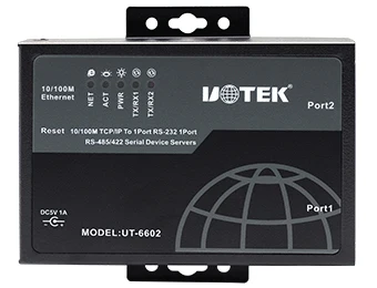 10/100M TCP/IP 1 prievadas RS-232 1 prievadas RS-485/422 Serijos Prietaisą Serverio UT-6602