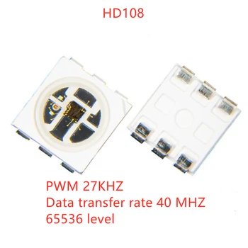 100-1000pcs HD108 (Panašiai APA102/APA107S) LED Lustas 5050 SMD RGB Protingas valdiklis Integruotas LED Šviesos Šaltinis, SOP-6 CLK DAT