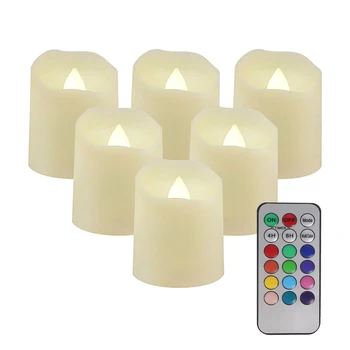12Pcs Spalvinga Mirgėjimas Modeliavimas Liepsnos Žvakių Šviesos Nuotolinio baterijomis, Tealights Namų dekoro Žvakės Lemputė
