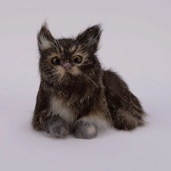 15x10x11cm modeliavimas katė modelis,polietileno & kailis katė guli rankdarbių namų puošybai žaislą dovanų a2999