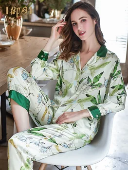 19MM 100% mulberry šilko pižama moterys ne šilko namų drabužių sleepwear šilko pižama dviejų dalių kostiumas