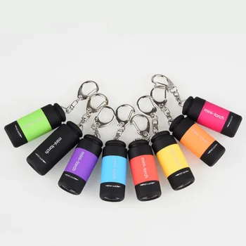 1PC Mini Nešiojamieji Keychain Kišeninis Žibintuvėlis USB Įkraunamas Žibintuvėlis LED Šviesos Žibintas atsparus Vandeniui Kempingas, Žygiai, Lauko Įrankiai