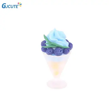 1Pcs Plastiko Mini Lėlių Mėlynių Kokteilis Ledų Taurės Lėlių Maisto Virtuvės Puošmena Lėlės Namas, Virtuvės Reikmenys