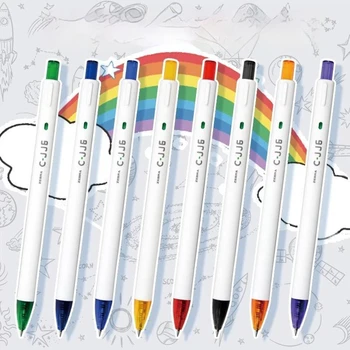 1pcs Zebrajj6 Rainbow Push Neutralus Pen Studentų Juodas Parkeris 0,5 mm Rašyti Spalva Parašą Pen Dienoraštis Grafiti Dažymo Reikmenys