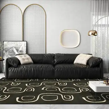 200X300CM modernus minimalistinis juodas ir baltas abstrakčios geometrinės linijos kambarį miegamojo lovos kiliminė danga, grindų kilimėlis pritaikymas savo reikmėms