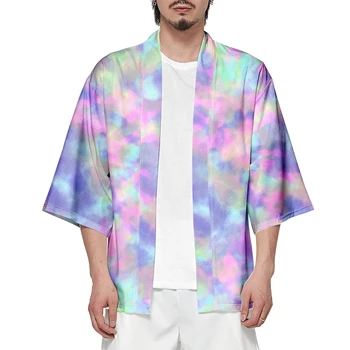 2023 Naujas Kimono Vyrų Ir Moterų Japonijos Kaklaraištis Dažų Modelis Harajuku Tradicinis Megztinis Cosplay Marškinėliai Vasaros maudymosi Chalatai
