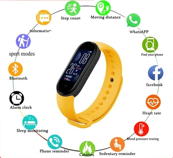 2023 Naujas M5 Smart Watch Širdies Ritmo Monitorius Vandeniui Vaikams, Sporto Apple 