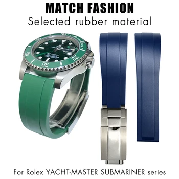 20mm 21mm Gumos, Silikono Watchband už Rolex Yacht-Master 