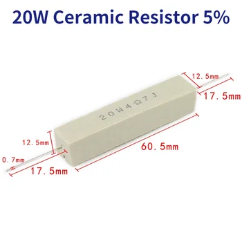 20W Keramikos Rezistorius 5% 0.22 R 0.33 R 1R 2R 4.7 R 5.1 R 10R 20R 33R 47R 100R 300R