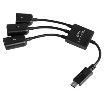 3 In 1 USB 3.1 Tipas-C Micro USB 2.0 Įkrovimo Galia OTG Host Hub Kabelis AdapterW91A