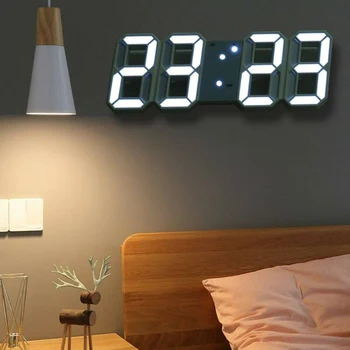 3D Modernus Skaitmeninis LED Sieninis Laikrodis 24/12 Valandų Rodymo Laikmatis Žadintuvas Namų USB Vaikams Miegamasis daug Stalo Laikrodis