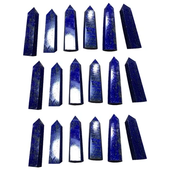 3X Lazuritas Natūralių Kristalų Skiltyje Lazuritas Kristalų Skiltyje Šešiakampe Skiltyje Originalus Akmens Apdailos 5-6Cm