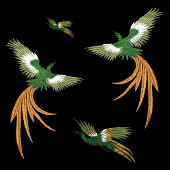 4 Gabalas/ daug Phoenix paukščių derinys siuvinėjimo nėrinių audinys pasta audinio aplikacijos pleistras 