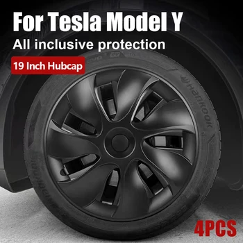 4PCS Stebulės Dangtelis Automobilio Pakeitimo Varantys Bžūp 19 Colių Automobilių Hubcap Visą Ratlankio Dangtelis Priedai Tesla Model Y 2018-2023
