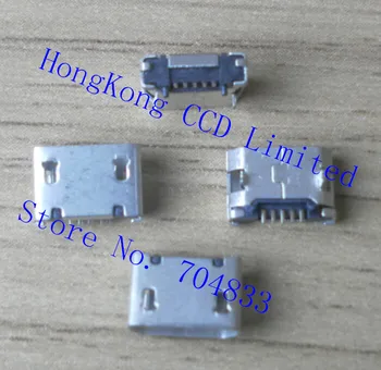 500pcs/daug Micro USB 5P Micro USB 5pin Lizdas 5Pins