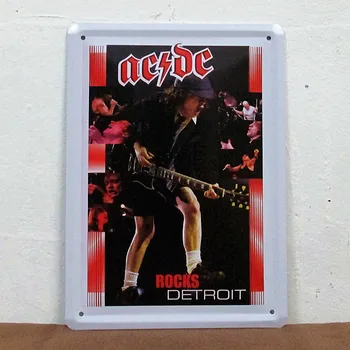 50pcs/daug Metalo Pasirašyti shabby chic Nemokamas pristatymas (15x20cm) Senovinių metalo dažymo apdailos BOB AC&DC ROCK paiting Baras sienų dekoras