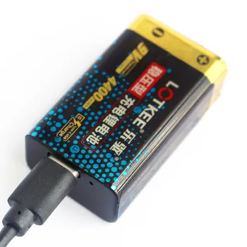 6F22 aikštėje multimetras baterija USB įkrovimo 4400mWh li lon baterija 9V ličio baterija įkraunama baterija