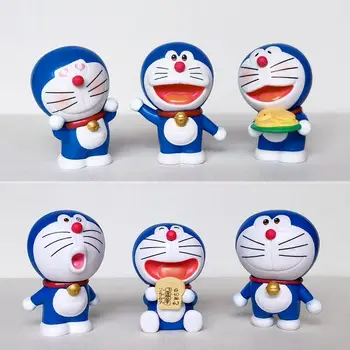 6vnt 5-6CM Kawaii PVC Doraemon Veiksmų Skaičius, Modelis Žaislų Kolekcijos Lėlės Gimtadienio Dovanos Vaikams Pobūdžio Apdaila