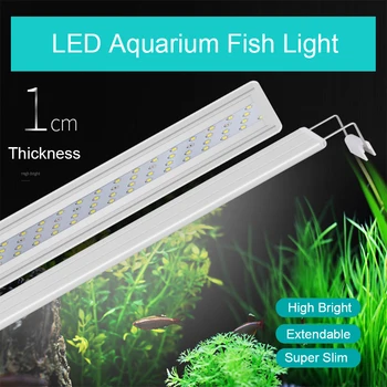 8W-13W LED Akvariumo Apšvietimo Gėlo Vandens Kolonėlė Clip-on Žuvų LED Lempos, Rezervuarų Vandens Augalams Augti Šviesos
