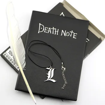 A5 Anime Death Note Sąsiuvinis Nustatyti Odos Leidinys ir Karoliai Plunksnų Pen Animacijos Meno Raštu Leidinys Death Note Bloknotą