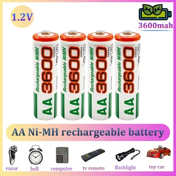 AA, 1.2 V Baterija 3600mah NiMH Baterija Tinka Nuotolinio Valdymo Žibintuvėlis Backup Baterija, Kompaktiškas ir Nešiojamas