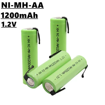 AA naujas NiMH įkraunamos baterijos, 1.2 V, 1200mAh, suvirinimo smeigtukai, stabilus ir saugus įkrovimas, tinka elektrinis dantų šepetėlis