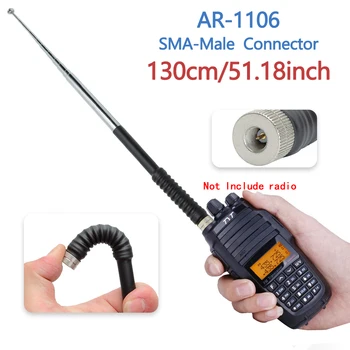 ABBREE SMA-Male VHF 136-174MHz 23cm/130cm Ištraukiama Antena Baofeng TYT TH-UV8000D MD-380 Wouxun KG-UV8D Nešiojamas Radijas
