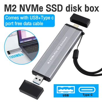 Aliuminio M. 2 NVME SATA SSD Talpyklos Adapteris USB 3.1 Gen 2 pagrindinės Kietojo Disko NVME Ssd 2242/2260/2280