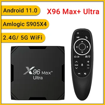 Android 11.0 X96 Max+ Ultra Smart TVBox Amlogic S905X4 2.4 G/5G WiFi 8K H. 265 HEVC Set Top Box Media Grotuvo Palaikymas Micro SD Kortelė