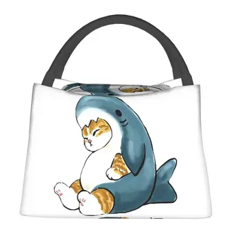 Anime Cartoon Gyvūnų Katė Ryklys Izoliuoti Pietūs Krepšys Moterims Sandarus Šilumos Aušintuvas Bento Box Darbo Iškylą