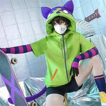 Anime SK8 Infinity Cosplay Kostiumų Chinen Miya SK Aštuonių Cosplay Helovinas Šalis Cos Komplektus Striukė Uodega Pirštines, 6Pcs/Set