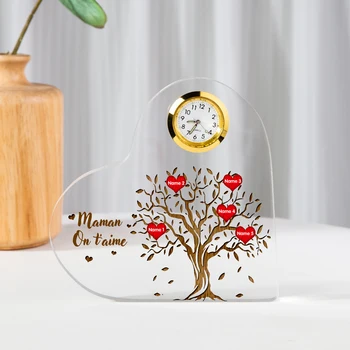 Asmeninį Mama Laikrodis Akrilo Ornamentu Vardai Užsakymą Šeimos Dovana Su Močiutė, Mama Motinos Diena