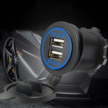 Automobilinis USB Įkroviklis 3.1 Motociklo Auto Sunkvežimių ATV Valtis LED Light Dual USB Lizdas, Įkroviklis, Maitinimo Adapteris Maitinimo Lizdo