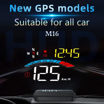 Automobilių HUD Ekrano GPS Head Up Display prekinis, galinis Stiklo Projektorius greičio viršijimo Įspėjimo Vandens Temperatūra Kryptimi gedimo kodas panaikinimo