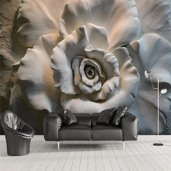 beibehang 3D Stereo Paramos Rožės TV Sienos Fone Sienos Individualų Didelės Freskos Aplinkos Šilko Audinio Tapetai