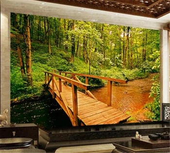 beibehang Individualų 3D tapetai Europos stilius gražus džiunglių medžio namų fone, sienų apdaila dažymas papel de parede