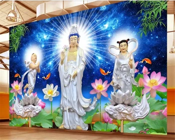 beibehang sienų tapetai sienos ritininis Vinilo wallGoddess Gailestingumo Bodhisatvos Budizmas 3d tapetai, fone, sienos freskos