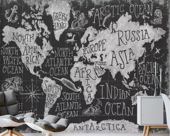 beibehang tapetai sienos rollsCustomized aliejaus tapybai žemėlapis Viduržemio jūros regiono medienos grūdų, sienos tapetai, freskos už kambarį
