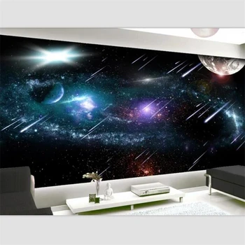 beibehang Tapetai užsakymą gyvenimo kambario, miegamasis freskos meteoras visatos žvaigždėtas dangus kosmoso ateivių galaxy norintys TV fone