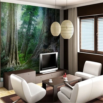 beibehang Užsakymą 3D freska gyvenamasis kambarys su sofa-lova, TV sienos fone, namų apdailos mediena 3d tapetai papel de parede