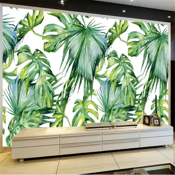 beibehang Užsakymą tapetai 3d freskomis graži svajonė šviežių žaliųjų bananų lapų, bananų lapų aliejaus tapybai TV foną, sienos popieriaus