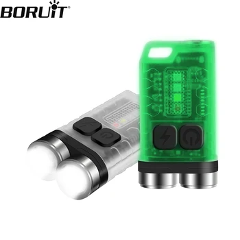 BORUiT V3 LED Keychain Nešiojamas Žibintuvėlis Darbą Šviesos Tipas-C Įkrovimo Mini Žibintuvėlis su Magnetu UV Kempingas Kišenėje Žibintų