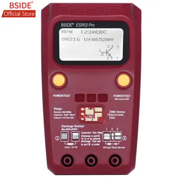 BSIDE ESR02PRO Skaitmeninis Tranzistorius SMD Komponentų Testeris Diodų Triode Talpą, Induktyvumą, Multimetras Matuoklis
