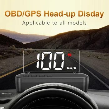C100 GPS/OBD2 HUD Head Up Display Automobilių Spidometro Kuro sąnaudos EOBD Projektorius Vairavimo borto Kompiuteris Auto Priedai