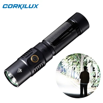 CORKILUX CX5 Galingas EDC SST20 LED Žibintuvėlis USB Įkrovimo 21700 Baterija Karinės Shocker Taktinis Žibintuvėlis Galia Banko Žibintų