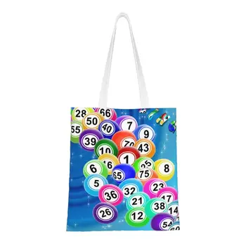 Custom Bingo Kamuoliukus Drobės Pirkinių Maišeliai Moterų Patvarus Bakalėja Popieriaus Žaidimas Nešti Shopper Bags