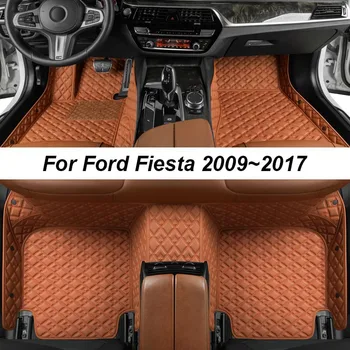 Custom Prabangių Grindų Kilimėliai Ford Fiesta 2009 m.~2017 JOKIŲ Raukšlių Automobilių Aksesuarai Kilimėliai, Interjeras atsarginės Dalys, Pilnas Komplektas