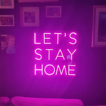 custom tegul lieka namie neonas pasirašyti Paramos pritaikyti skirtingų šriftų papuošti miegamojo kambariai