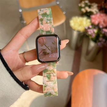 Derva Diržu, Apple Watch Band 41MM 45MM 44mm 40mm 42mm 38mm Moteris Kilpa Watchband Už iWatch Serija 7 6 Se 5 4 1 2 3 Correa